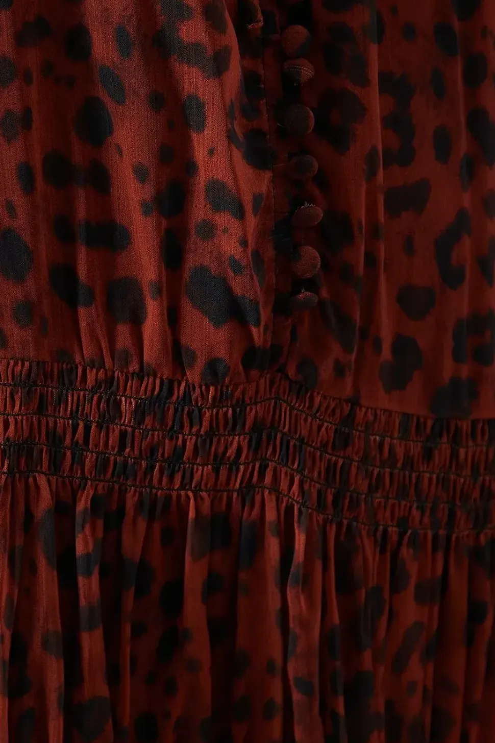 Chiffon Button Tier Smock Midi Dress