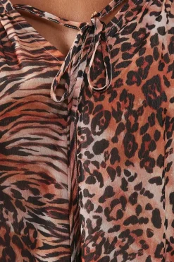 Chiffon Flounce Volume Sleeve Smock Top