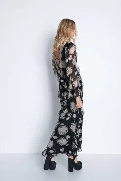 Chiffon Lace Maxi Dress