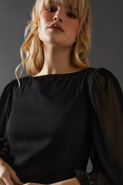 Chiffon Long Sleeve Maxi Dress