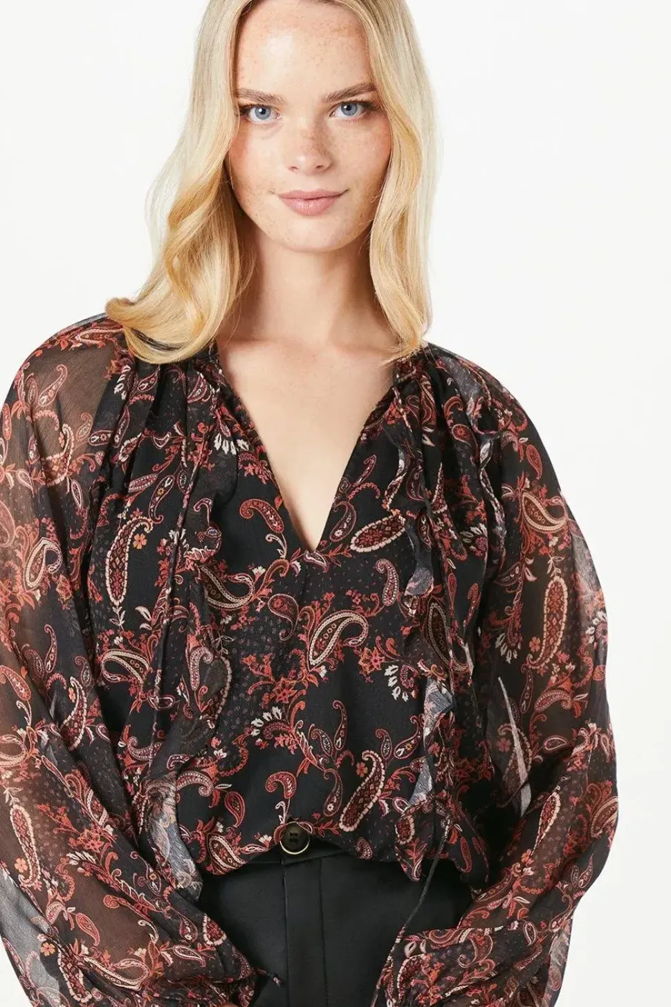 Chiffon Ruffle Blouse