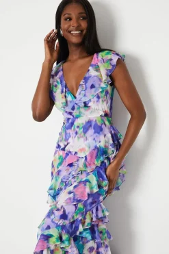 Chiffon Ruffle Maxi Dress