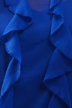 Chiffon Ruffle Tendril Sleeveless Midaxi Dress