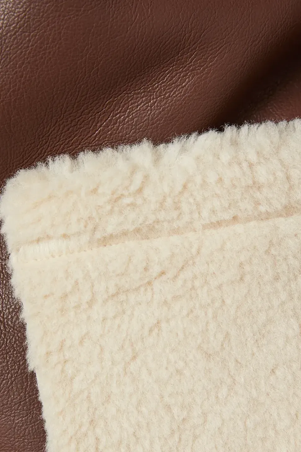 Chocolate Shearling Lined Short Aviator Jacket