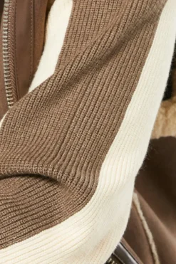 Chocolate Suede Shearling Aviator Gilet
