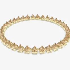 Chroma Gold Tone Plated Spike Crystal Necklace 5613679