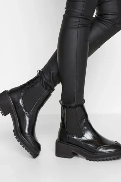 Chunky Chelsea Croc Heel Boot
