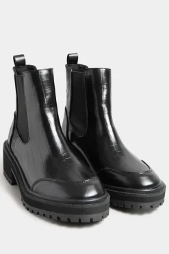 Chunky Chelsea Croc Heel Boot