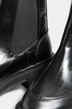 Chunky Chelsea Croc Heel Boot