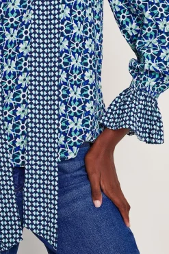 Clover Print Pussybow Blouse