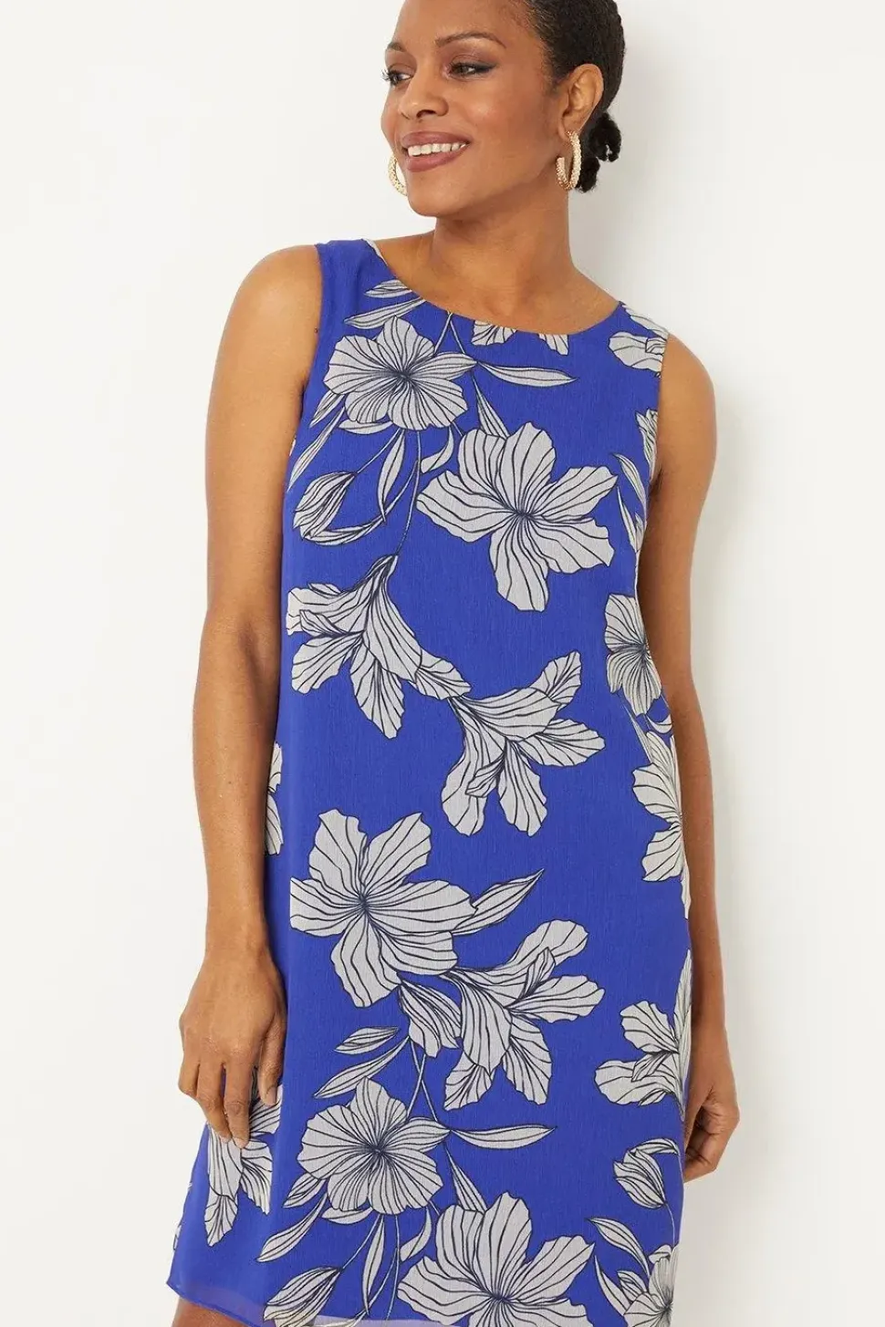 Cobalt Floral Shift Dress