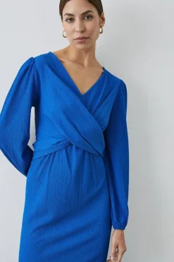 Cobalt Twist Front Jersey Midi Dress