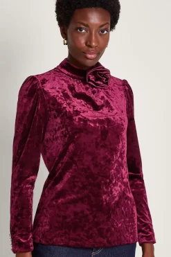 Colbie Velvet Corsage Top