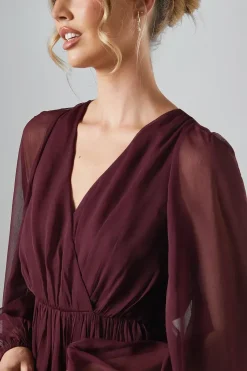 Cold Shoulder Chiffon Bridesmaid Maxi Dress