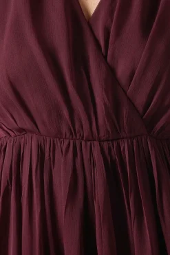 Cold Shoulder Chiffon Bridesmaid Maxi Dress