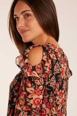 Cold Shoulder Frill Blouse