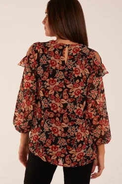 Cold Shoulder Frill Blouse