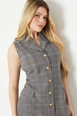 Collar Button Through Shift Dress