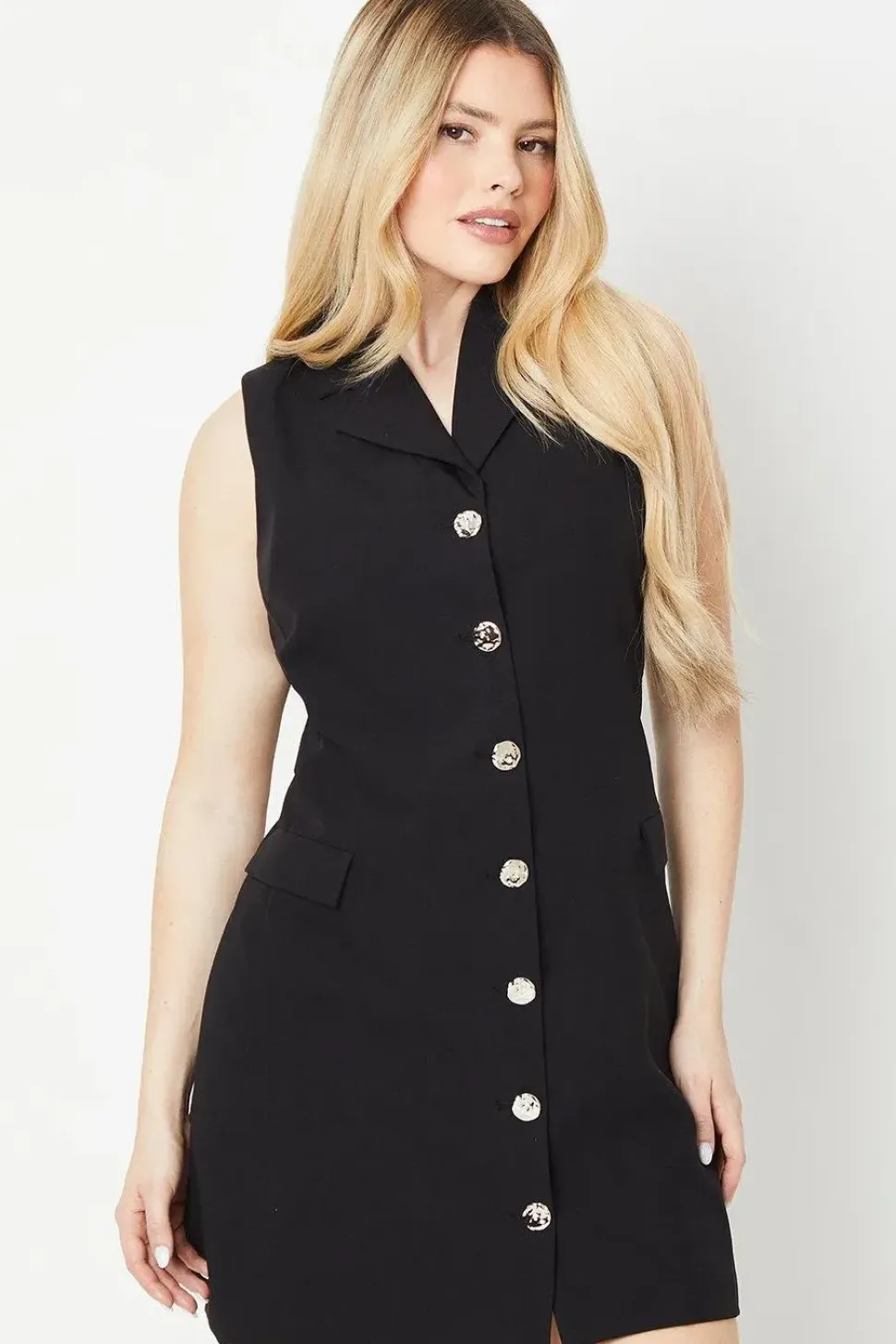 Collar Button Through Shift Dress