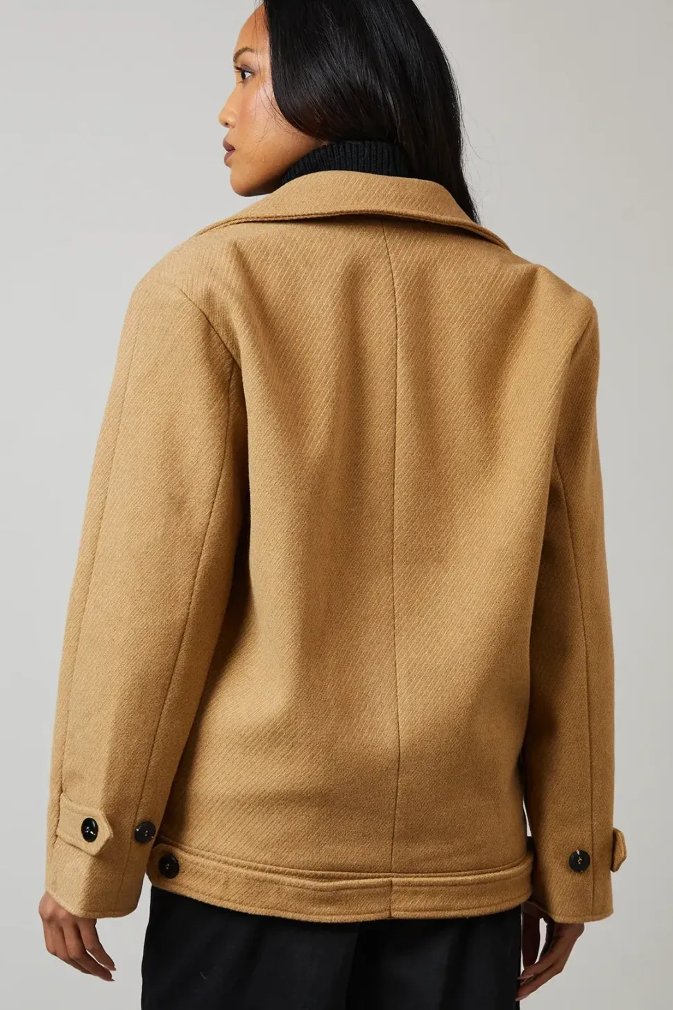 Collar Detail Double Breasted Jacket