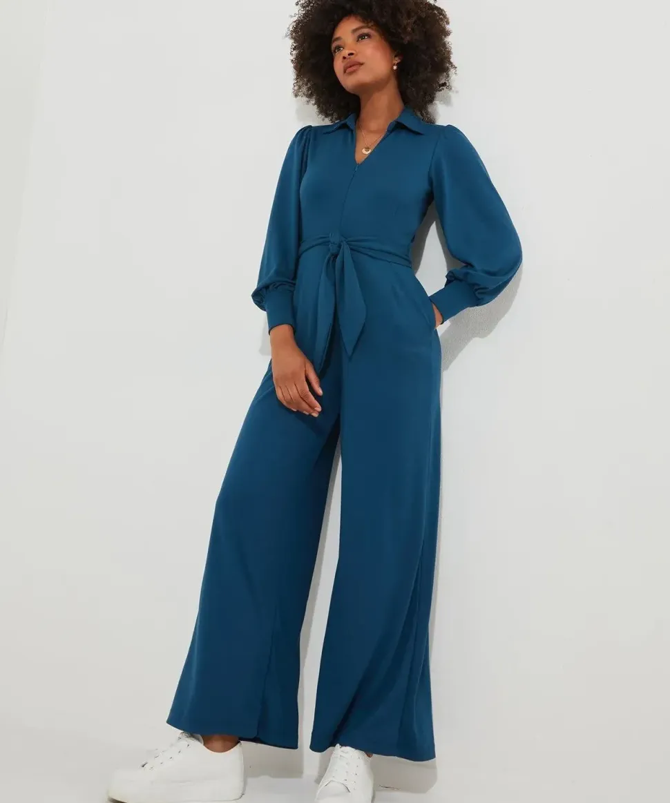 Collared Straight Leg Jumpsuit