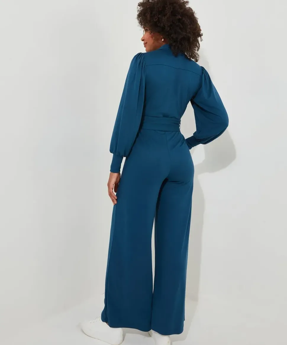 Collared Straight Leg Jumpsuit