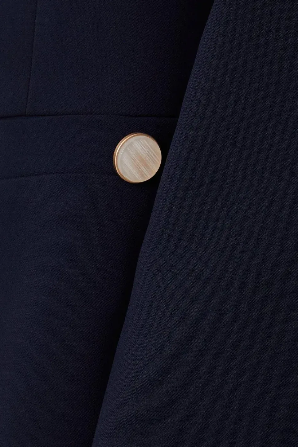 Collarless Button Detail Edge To Edge Jacket
