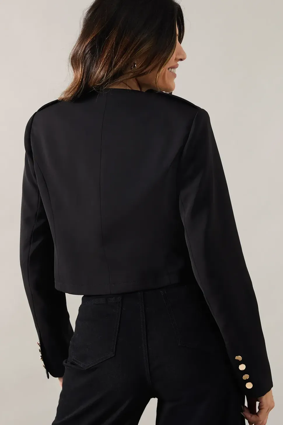 Collarless Military Jacket