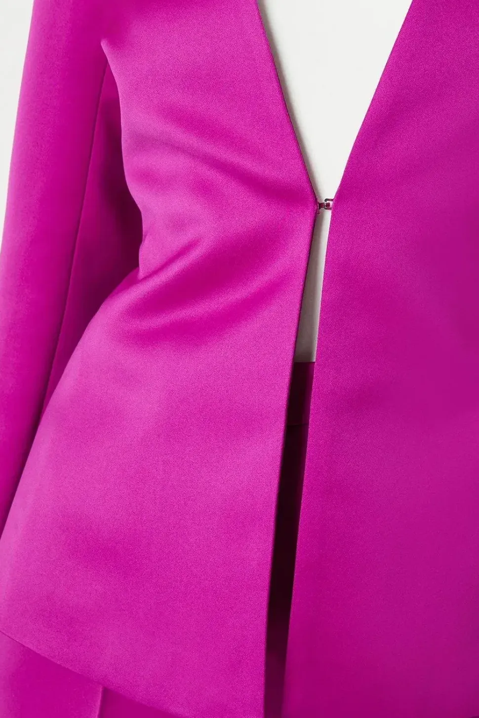 Collarless Tailored Satin Blazer