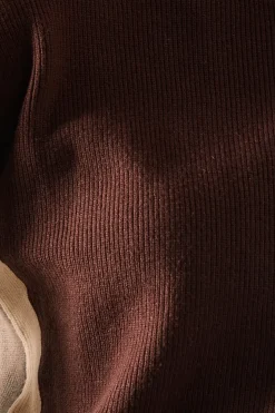 Colour Block High Neck Ribbed Jumper