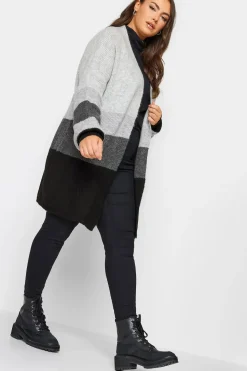 Colourblock Longline Knitted Cardigan