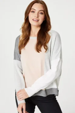 Colour Block Relaxed Knit Jumper