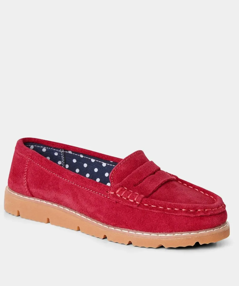 Colour Block Suede Slip-On Leather Loafers