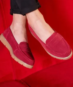 Colour Block Suede Slip-On Leather Loafers