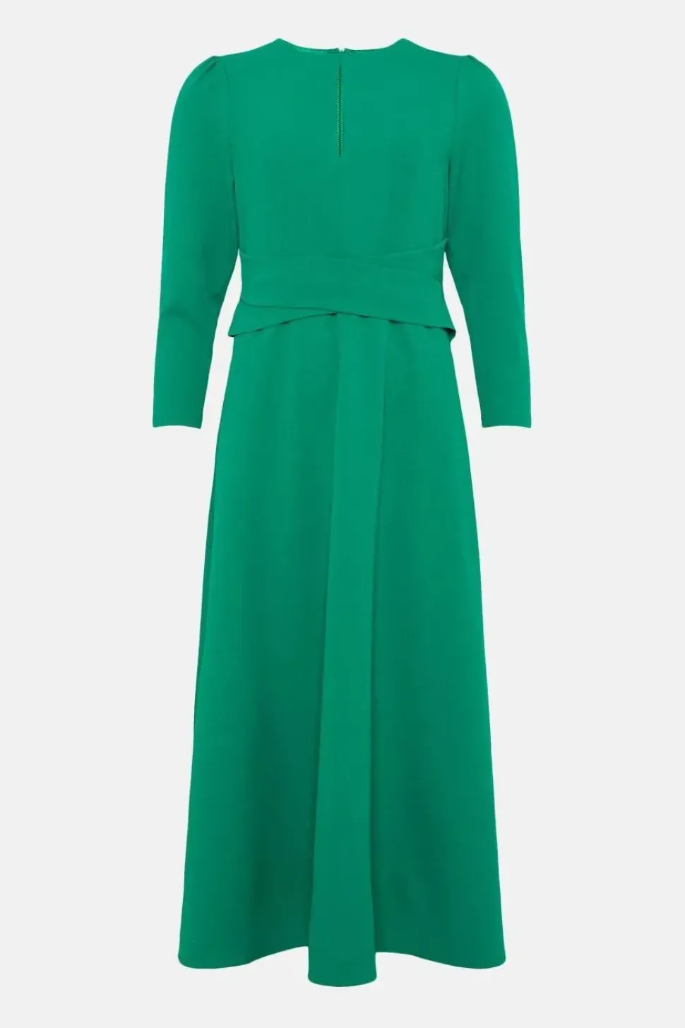 Compact Crepe Cross Front Midi Dress