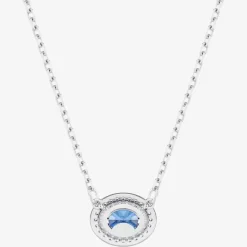 Constella Blue Oval Cut Rhodium Plated Necklace 5671809