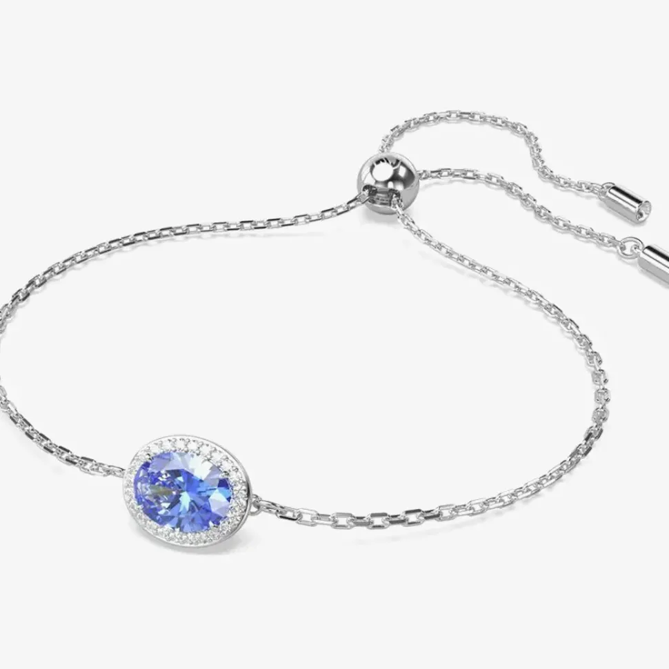 Constella Rhodium Plated Blue Oval Cut Toggle Bracelet 5671895 (M)