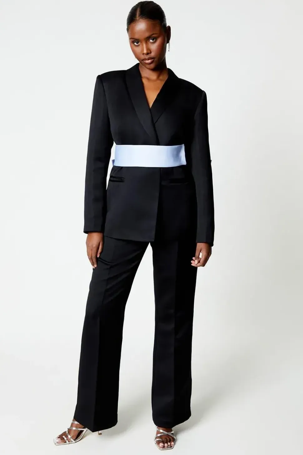 Contrast Belt Bow Back Blazer