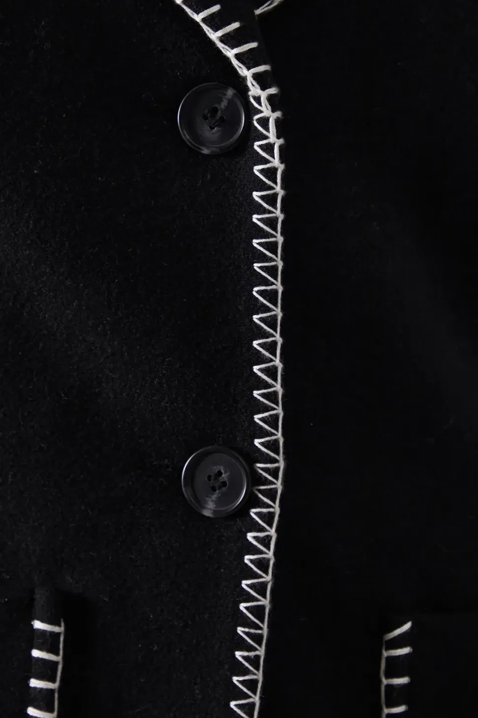 Contrast Button Through Coat