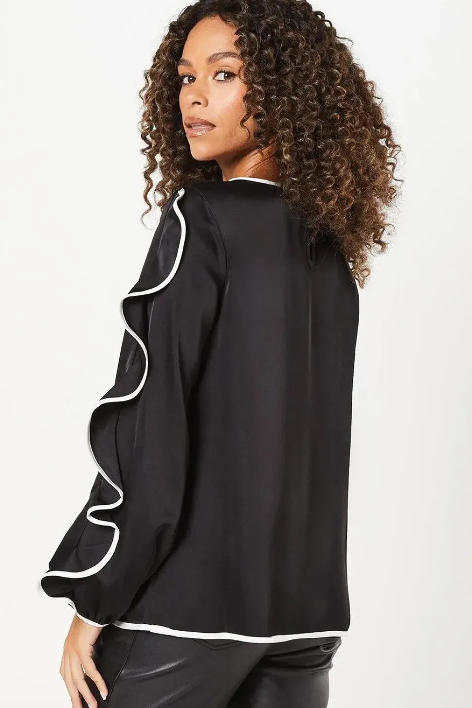 Contrast Cold Shoulder Blouse