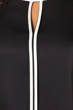 Contrast Cold Shoulder Blouse