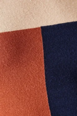 Contrast Colourblock Knitted Midi Dress