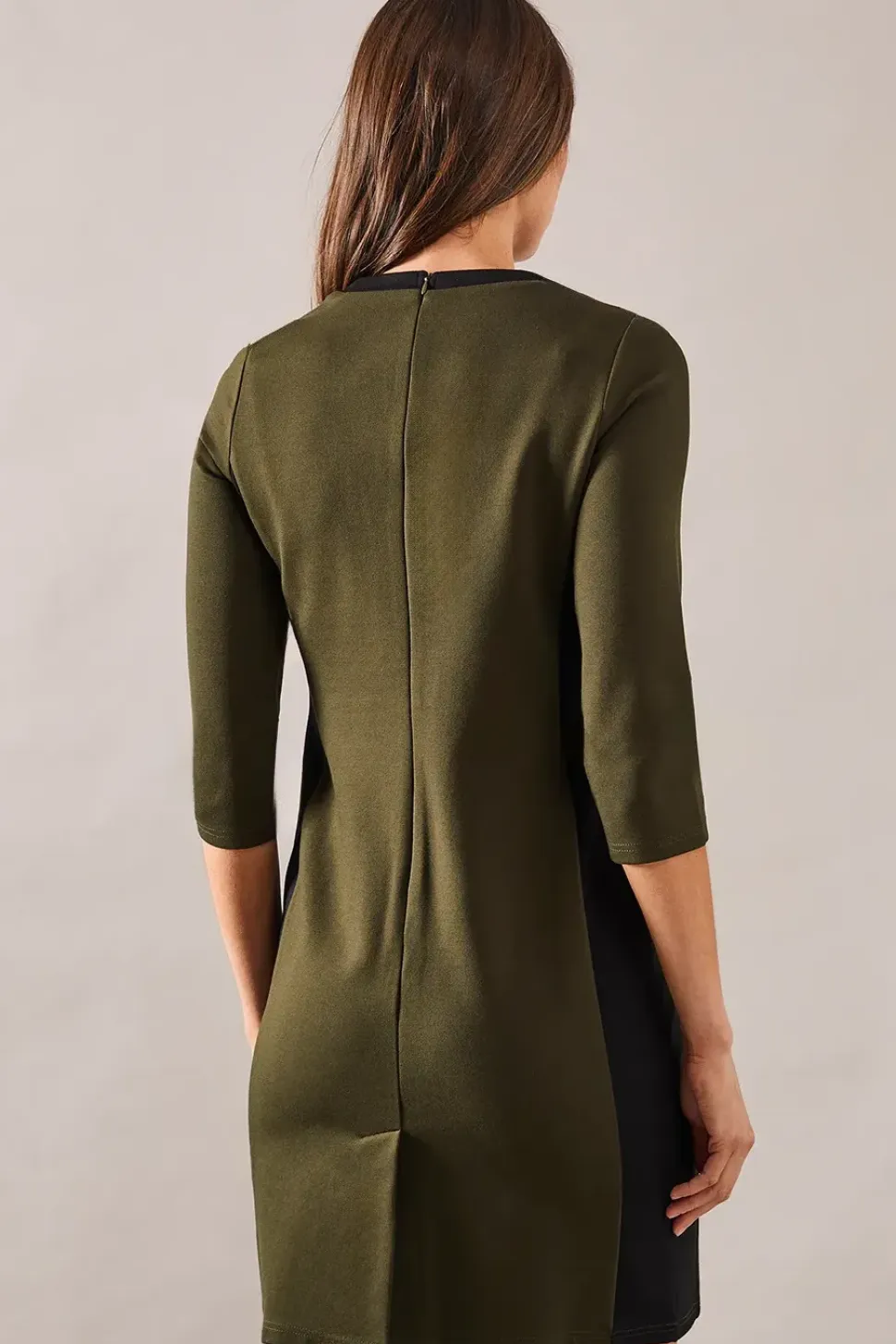 Contrast Detail Ponte Keyhole Dress