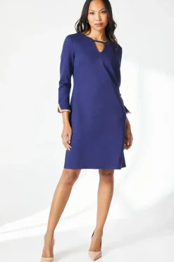 Contrast Detail Ponte Shift Dress