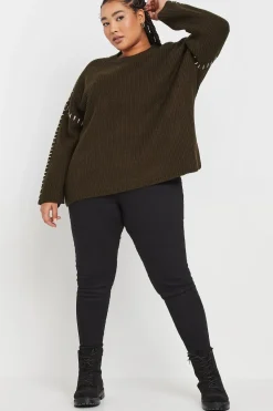 Contrast Stitch Knitted Jumper
