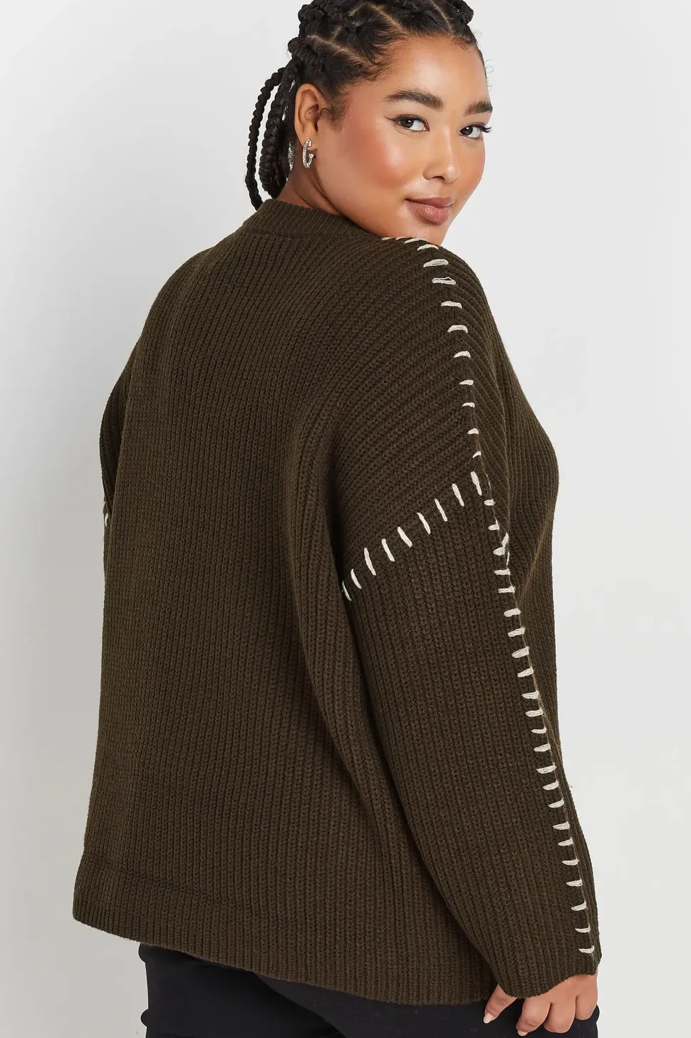 Contrast Stitch Knitted Jumper
