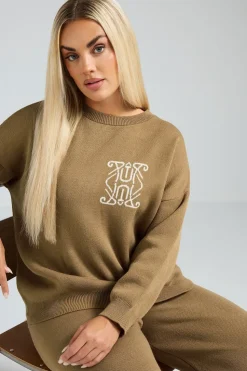 Contrast Swirl Knitted Jumper