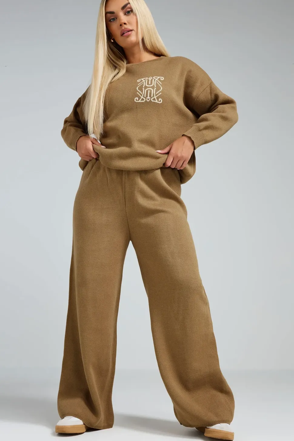 Contrast Swirl Knitted Jumper