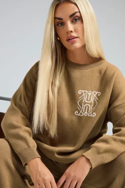 Contrast Swirl Knitted Jumper