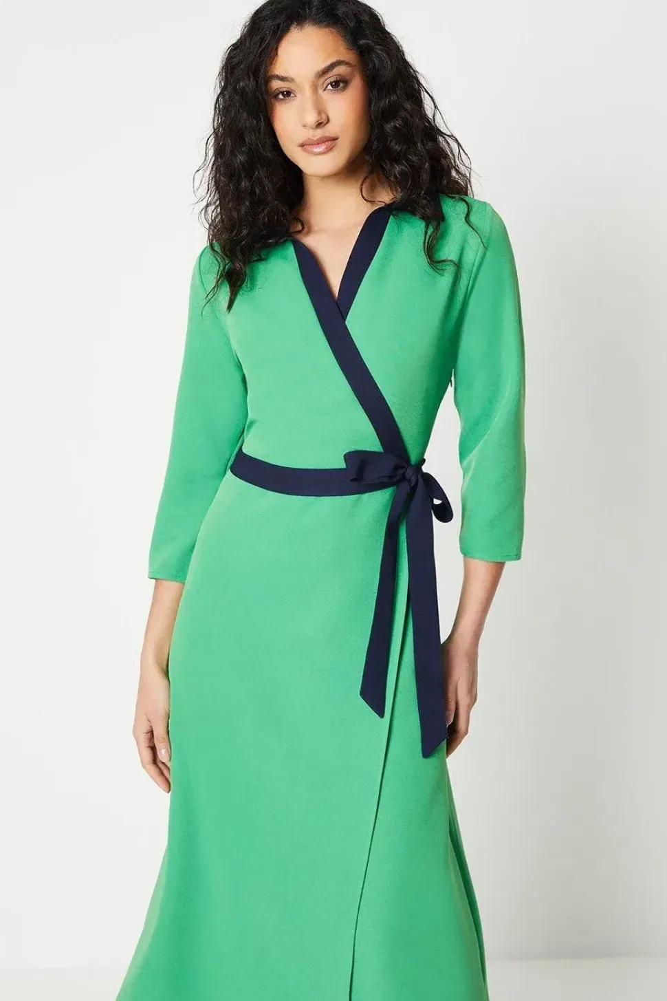 Contrast Wrap Dress